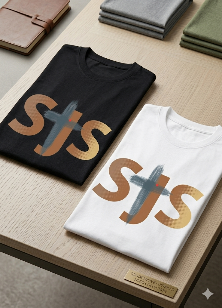Playera SJS · Blanco / Negro